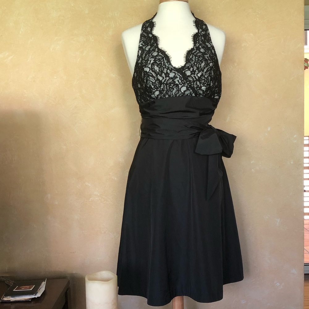 WHITE HOUSE BLACK MARKET HALTER SATIN DRESS